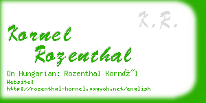 kornel rozenthal business card
